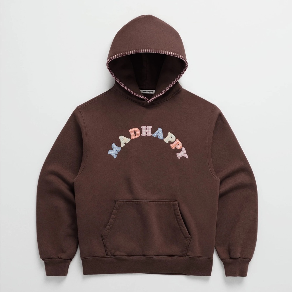Madhappy Brown Pullover Hoodie with Text